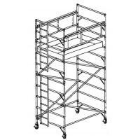 Échafaudage roulant aluminium 138m 6 plateaux 24x13 m - Batiweb